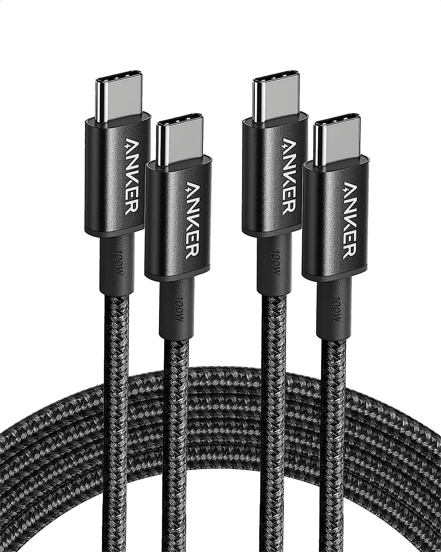 [Amazon Prime] Anker USB C Kabel (2 Stück 1,8m) 100W Schnellladekabel USB C auf USB C Kabel, PD 3.0 Ladekabel Apple IPhone Samsung