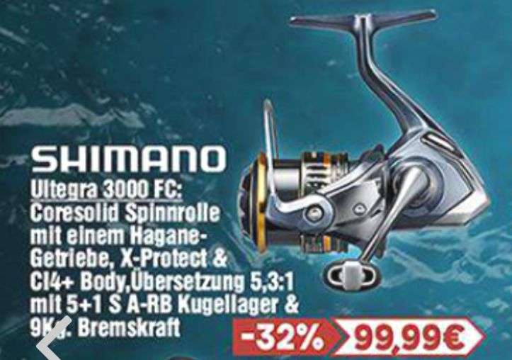 Angelsport Moritz (Nauen) Shimano Sustain 4000 HG FJ für 189,99€, Shimano Vanford 4000F für 159,99€, Shimano Ultegra 3000 FC für 99,99€