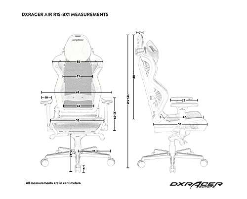DXRacer (das Orginal Air R1S Gaming Stuhl, Mesh, Weiß-Cyan-grau @ Amazon Bürostuhl