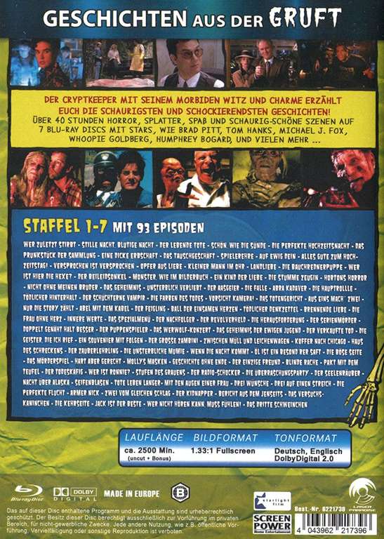 [Ebay] Geschichten aus der Gruft / Tales from the Crypt - Die komplette Serie [Blu-ray] | UNCUT | 93 Folgen - 41 Stunden und 40 Minuten