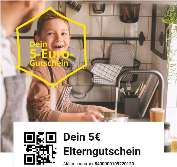 [IKEA Family] 5€ Gutschein (20€ MEW) Elterngutschein: Wir feiern euch als Eltern! Kinder im Konto benötigt.