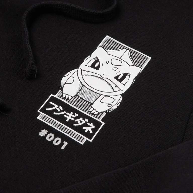Pokémon Bisasam Hoodie (70% Baumwolle & 30% Polyester, Größe S-XXL, japanische Schriftzeichen)