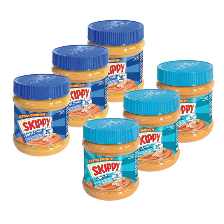 SKIPPY Erdnussbutter "Super-Chunk" oder "Creamy" für 3,49 € pro Glas - z.B. 6x für 20,94 €