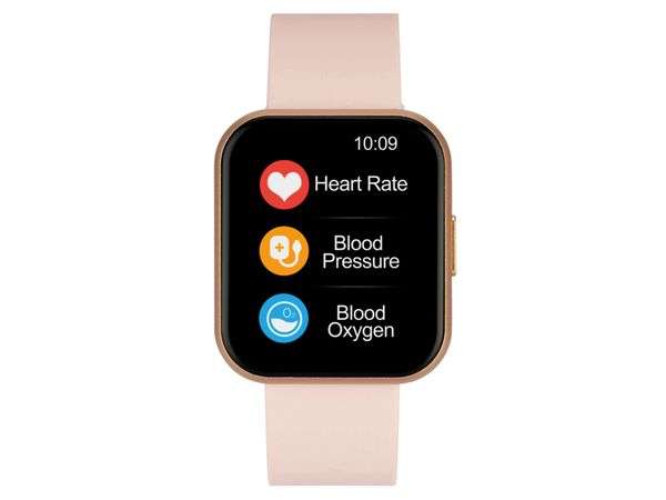 XCOAST Smartwatch IVE 2 rose (21 Sportmodi, Live Nachrichten, Puls-& Blutdruck, Blutsauerstoff, IOS & Android, 7-Tage Akku)
