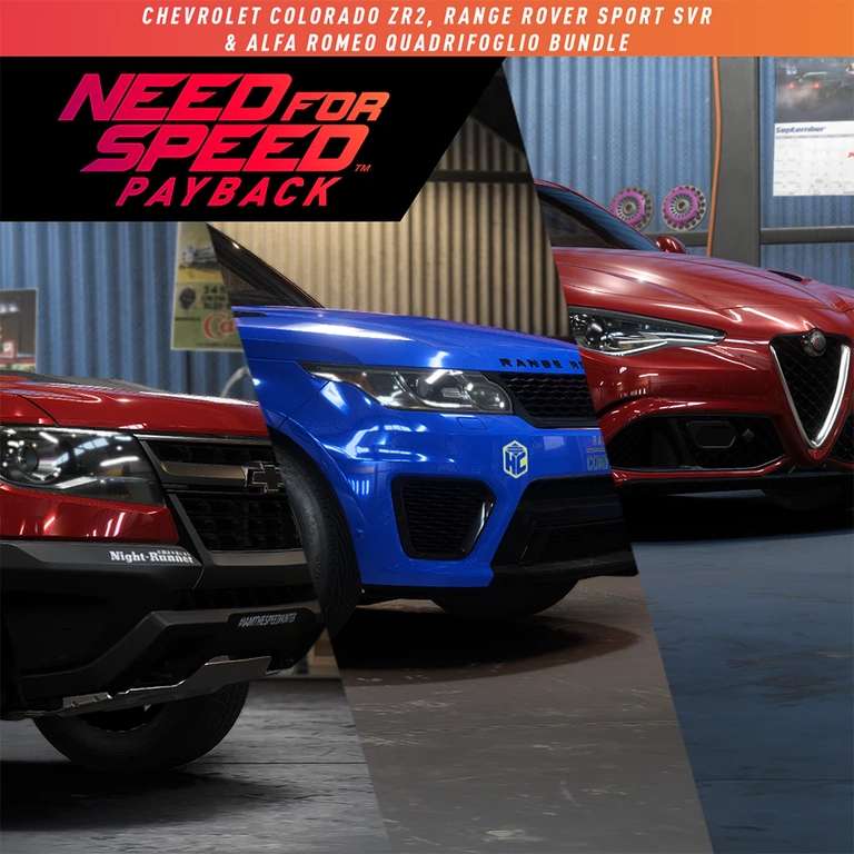 (Xbox / PS4 / Steam / EA) Need for Speed Payback – Chevrolet, Range Rover & Alfa Romeo DLC Bundle