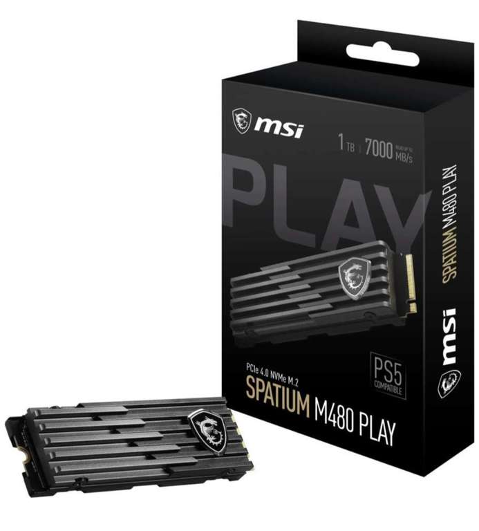 [Mindstar] 1TB SSD MSI Spatium M480 Play M.2 2280 NVMe PCIe 4.0 3D-NAND TLC - 79€