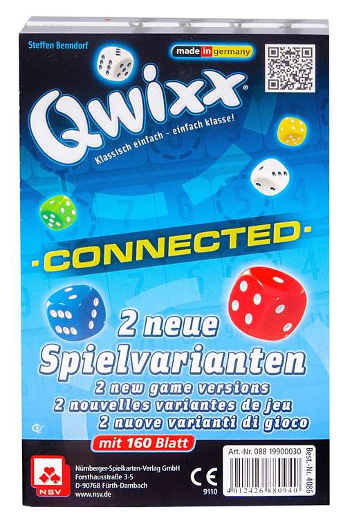 [KultClub] Qwixx: Connected | Erweiterung für das Roll & Write Spiel Qwixx | für 2 - 5 Personen ab 8 Jahren | ca. 15 Min. | BGG: 7.4