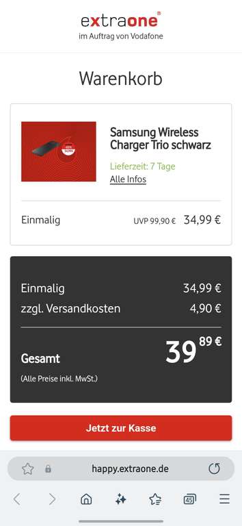 Samsung Wireless Trio Charger Pad (Vodafone Vorteilsprogramm)