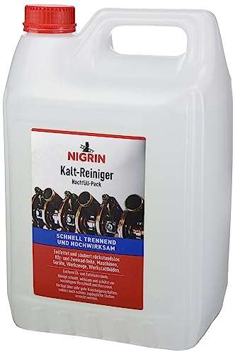NIGRIN RepairTec Kaltreiniger, 5 Liter Kanister Nachfüllpack, zur Entfettung von Motor- und Maschinenteilen (Prime) 72290