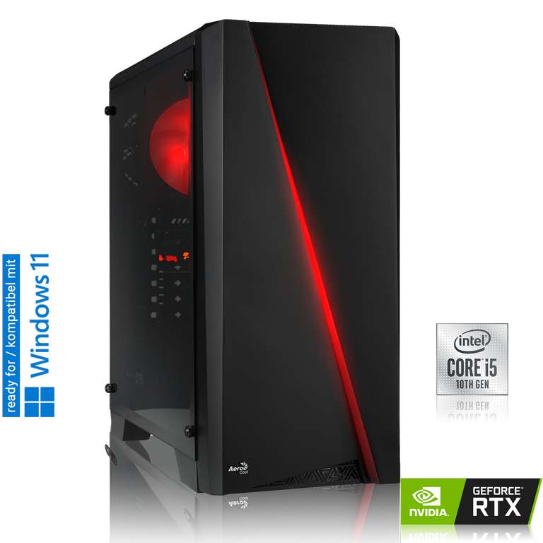 [MemoryPC] WQHD Gaming PC mit GeForce RTX 3060 Ti, Intel Core i5-10400F, 16GB RAM, 512GB NVMe M.2 SSD