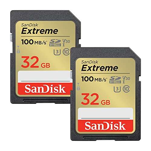 SanDisk EXTREME 32GB SDHC MEMORY CARD 2-PACK 100MB/S 60MB/S UHS-I CLAS
