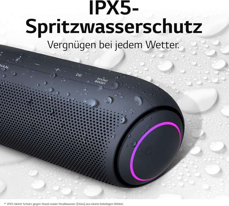 [eBay B-Ware] - LG XBoom Go PL7 - Stereo Bluetooth-Lautsprecher mit RGB-Beleuchtung / 30w RMS (NP 92,95€)