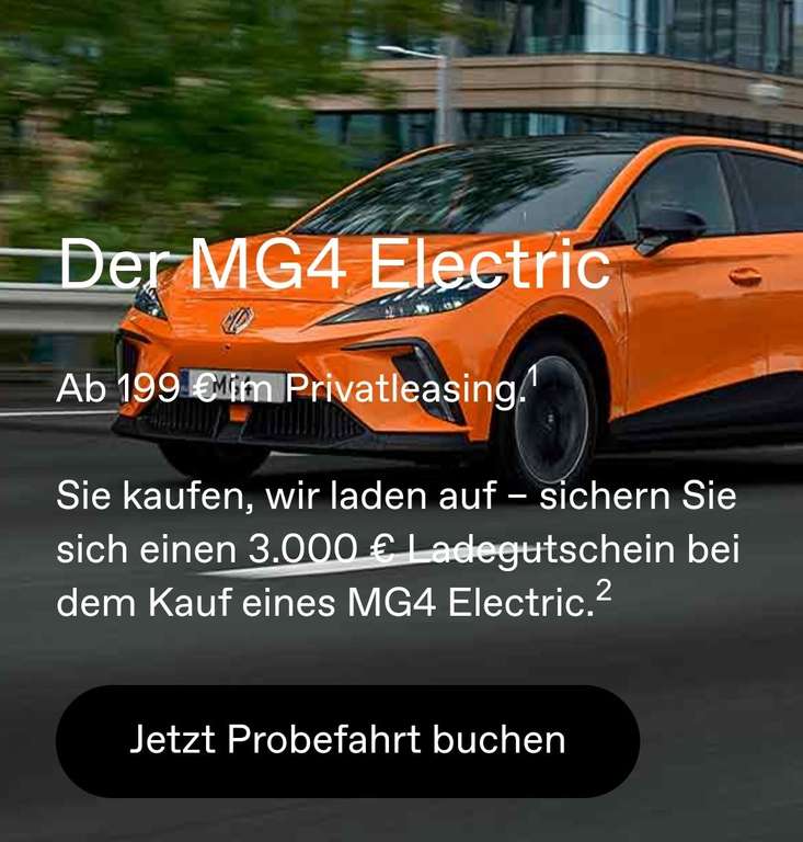 [ChargeNow] 3000€ Ladegutschein beim Kauf eines MG4 Elektric