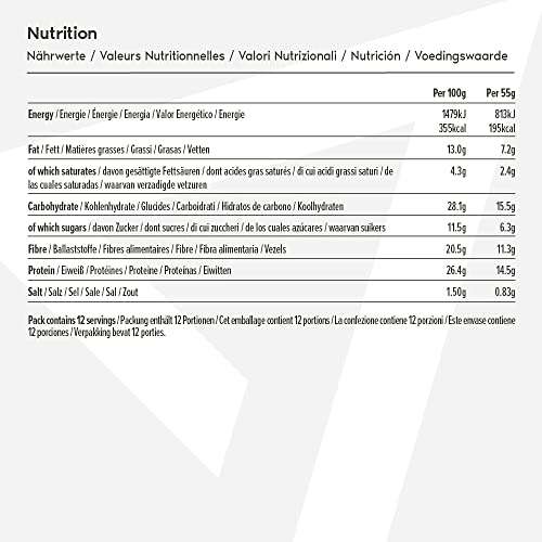 (PRIME) Amazon-Marke: Amfit Nutrition Pflanzenproteinriegel mit Zuckerarm, Mandel, 55g, 12er-Pack