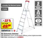 (TOOM Click & Collect) Hailo Alu-Sicherheits-Stehleiter 'L41 TB BasicLine' 6-stufig, 150 kg, Arbeitshöhe: 3,28 m