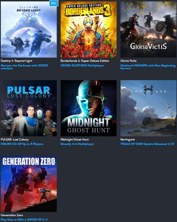 Humble Bundle - Steam - Northgard, Borderlands 3 SDE, Gloria Victis, Generation Zero, Destiny 2 DLC (2020) ++