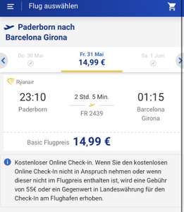 Paderborn - Barcelona Girona ab 14,99€