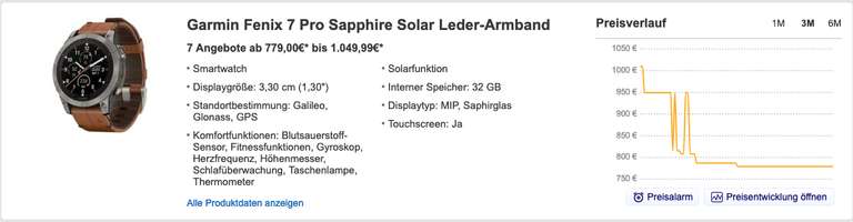 Garmin Fenix 7 Pro Sapphire Solar Edition 47mm Graphit & Lederarmband (Vorkasse & Code)