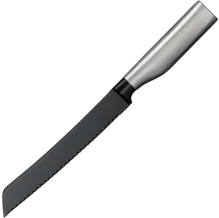 WMF Ultimate Black Brotmesser (19 cm) | WMF Diamond Cut | Fingerschutz | Ergonomischer Griff | Cromargan: Edelstahl | Made in Germany