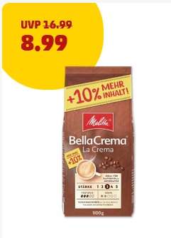 [Penny] Melitta BellaCrema 1100g (1 kg = 8.17€) Ganze Kaffeebohnen verschiedene Sorten