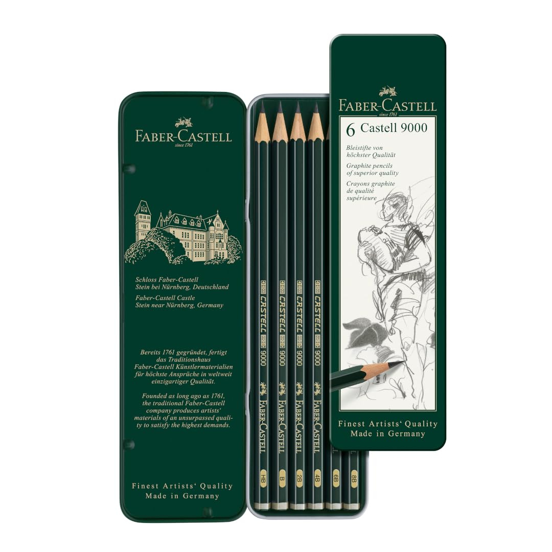 Faber-Castell - Bleistifte Set Castell 9000 6-teilig im Metalletui