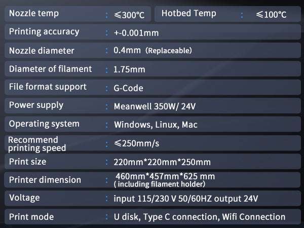 Sovol SV07 Klipper 3D-Drucker 220mm*220mm*250mm, Direktextruder, 300°C Hotend, 500mm/s