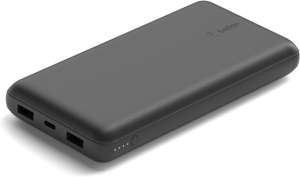 Belkin tragbares USB-C-Ladegerät, 20.000 mAh, 20K Powerbank mit USB-C-Ein-/Ausgang und 2 USB-A-Anschlüssen - Prime