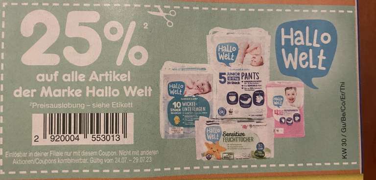 25% Rabatt Windeln Feuchttücher Babybedarf Eigenmarke Netto [offline]