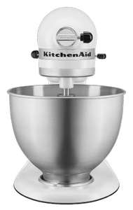 KitchenAid Küchenmaschine 5K45SSEFW, mit kippbarem Motorknopf, 4.3 L, weiß / silber