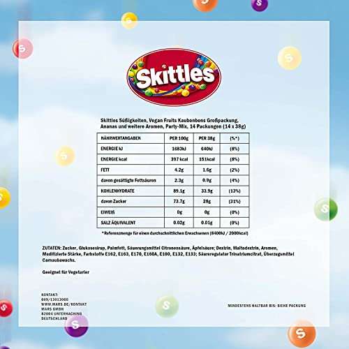 14x 38g Skittles Fruits & Crazy Sour (Prime Spar-Abo)