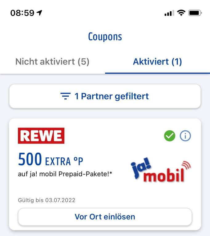 [Personalisiert] Rewe + Payback Ja! Mobil Simkarte | 16GB | Mit Gewinn | Miles and More