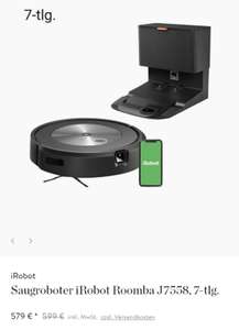[westwing / sale] Saugroboter iRobot Roomba J7558, 7-tlg. für 583,99€ (553,99) inkl. Versand anstatt 648€ - eff. 9,88% (14,51%)