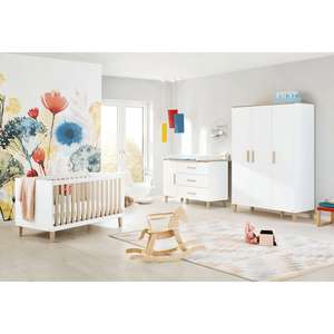 Pinolino Kinderzimmer Lumi 3-türig extrabreit | Kinderbett, (Wickel)Kommode extrabreit und Kleiderschrank