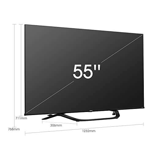 Hisense 55A67H 139cm (55 Zoll) Fernseher, 4K UHD Smart TV, HDR, Dolby Vision, Triple Tuner, Wifi, Bluetooth, Schwarz [2022]