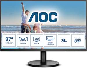 AOC Q27B3MA: 27" WQHD Monitor mit 75 Hz, VA, sRGB 110%, 4 ms, 2x HDMI, Display Port, Lautsprecher für 135,90€ (Pollin)
