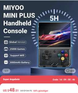 Miyoo Mini Plus - Retro-Spiele-Handheld für Spiele bis PS1 (AliExpress, 10-Tage-Lieferung)