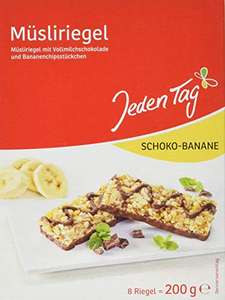 Jeden Tag Müsliriegel Schoko-Banane,1 Packung (8 Riegel), 200 g, Amazon Prime