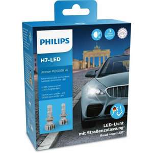 2 x Philips H7 LED Scheinwerferlampe / Ultinon Pro 6000 12V 15W I LED mit Straßenzulassung / 230% helleres Licht