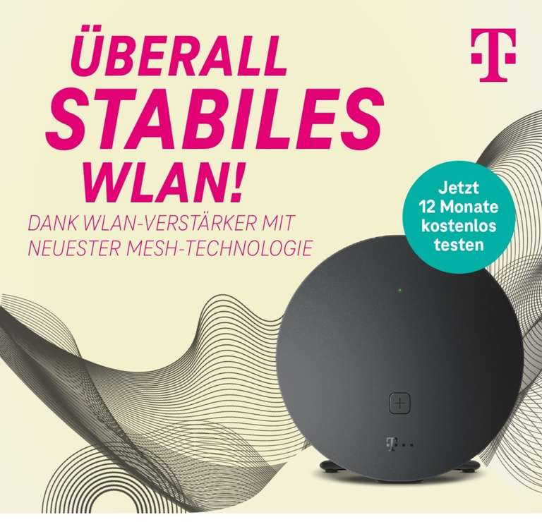 WLAN Verstärker 12 Monate kostenlos (VSK 6,95€) testen für Telekom Kunden