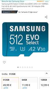 [Prime] Samsung EVO Select 512GB microSDXC