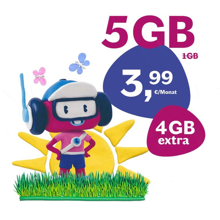 [Telefonica-Netz] Lebara 5GB LTE-Tarif (25 Mbit/s) mit Allnet-Flat, SMS-Flat & 30 Auslands-Minuten für dauerhaft 3,99€ + 1€ AG (24 Monate)