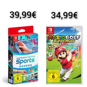 Mit 5€ Newsletter Gutschein, z.B. Nintendo Switch Sports inkl. Beingurt für 39,99€ | Mario Golf: Super Rush für 34,99€ [Nintendo Switch]