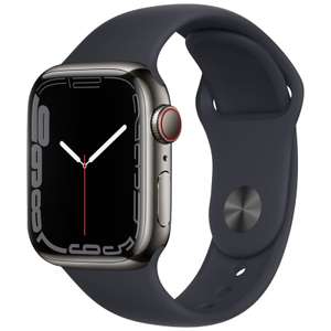 Edelstahl Apple Watch Series 7 41mm GPS Schwarz mit Sportarmband