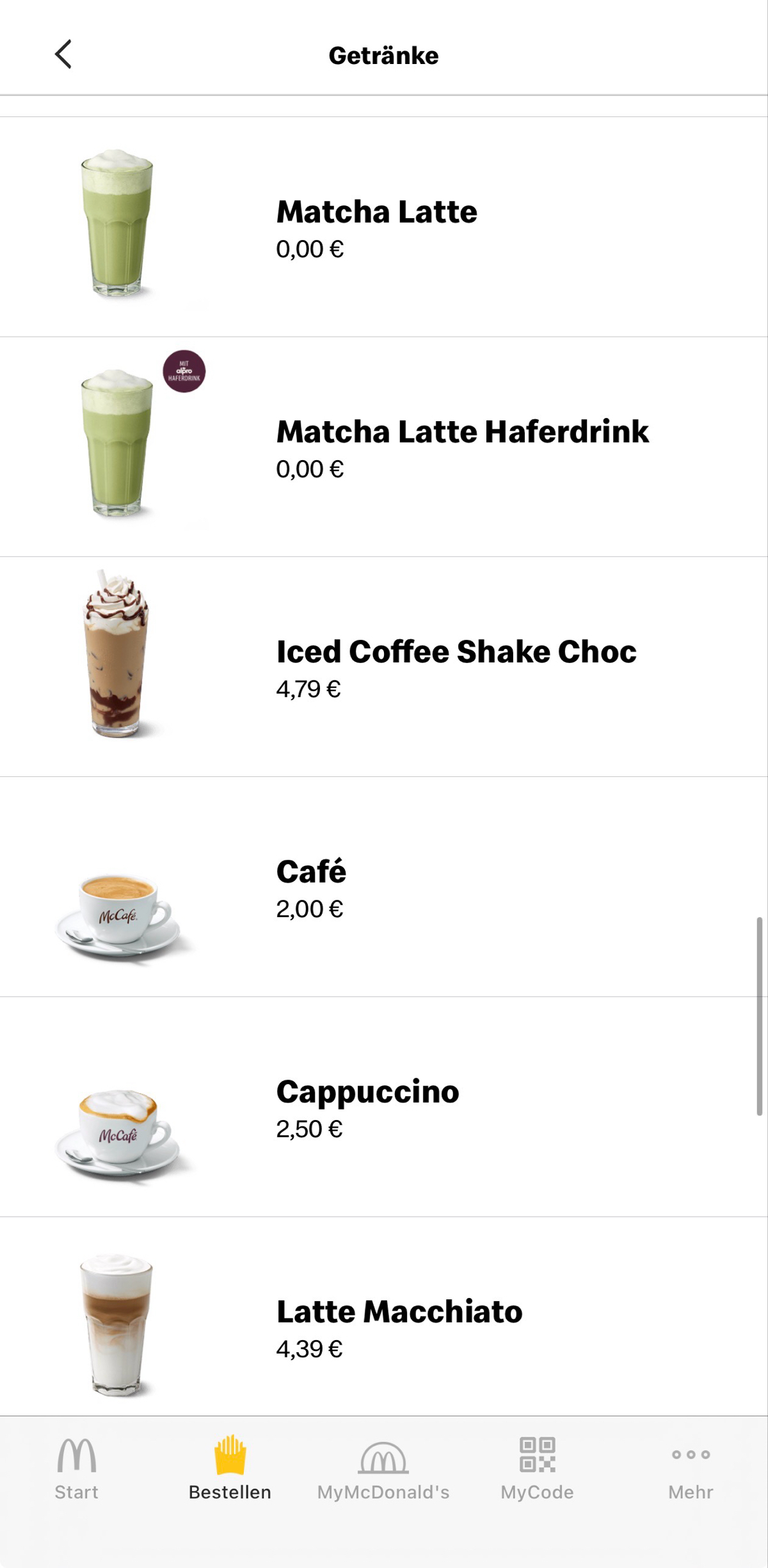 Regional! Preisfehler! McDonalds Lahr Matcha Latte kostenlos!