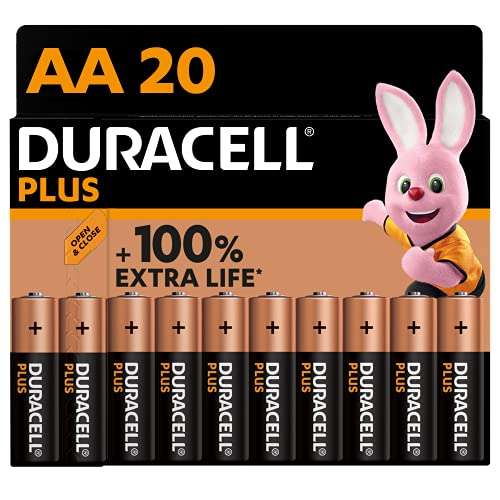 (Prime) 20 Stück Duracell NEU Plus AA Mignon Alkaline-Batterien - 100% Extra Life - 1.5V LR6 MN1500