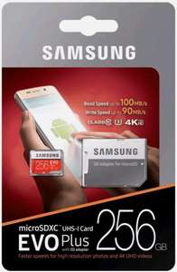 Samsung EVO Plus 256GB Micro SD Speicher Karte SDXC + SD Adapter Class 10 UHS-I, Versandkostenfrei