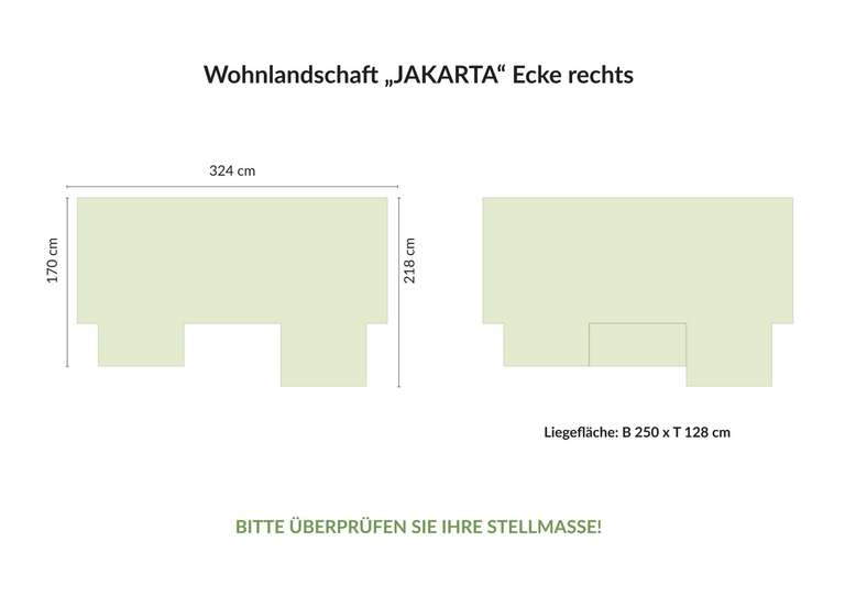 Wohnlandschaft Jakarta mit Schlaffunktion, Ecke rechts (schwarz/lava)
