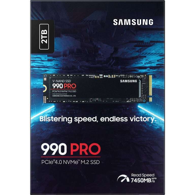 Samsung 990 PRO 2TB SSD | M.2 2280 | NVMe 2.0 | PCIe 4.0 | 7450/6900 MB/s | 3D-NAND TLC | PS5-kompatibel | 5 Jahre Garantie (midnight)