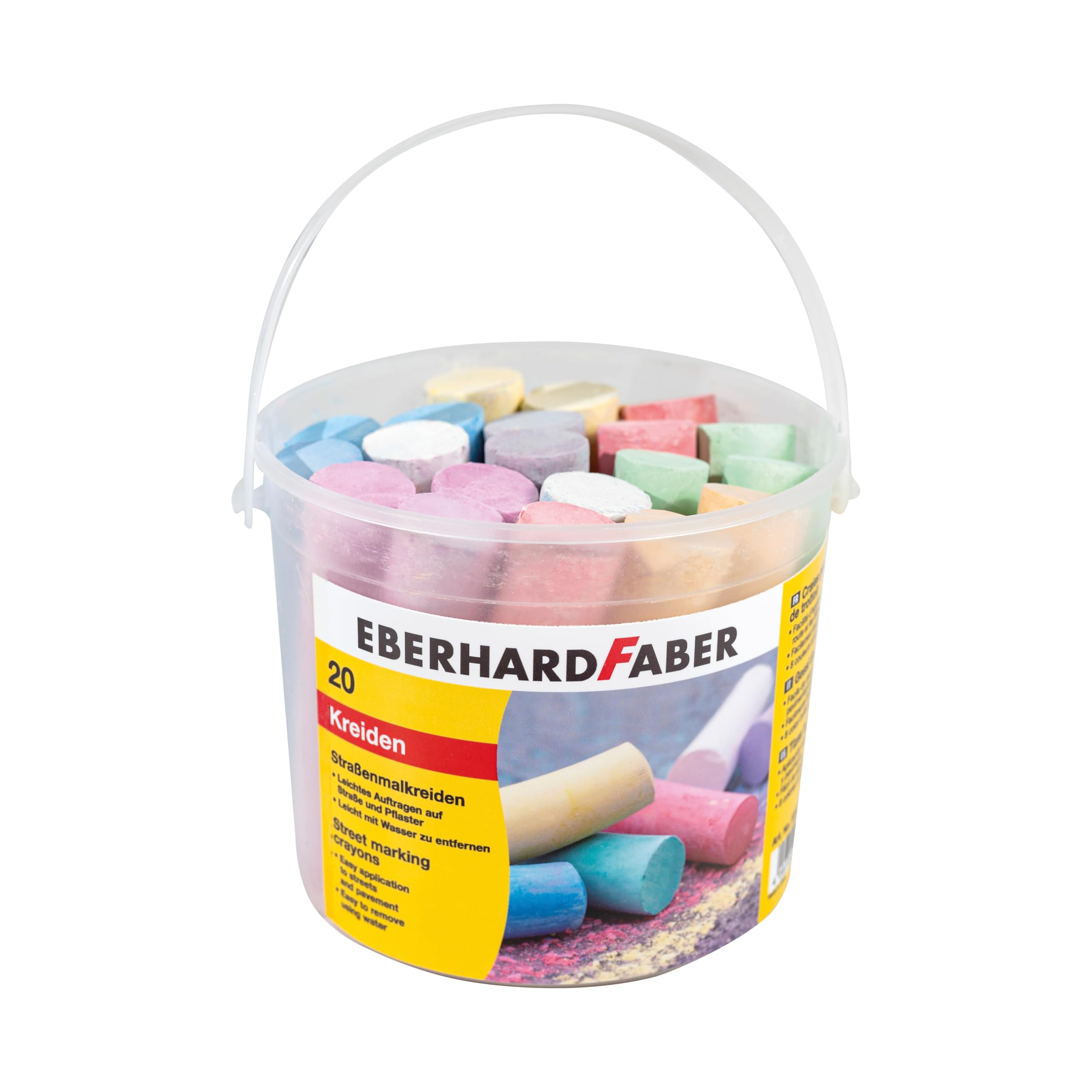 (Prime) Eberhard Faber Straßenkreide 2x 20er Eimer, 6 leuchtenden Farben