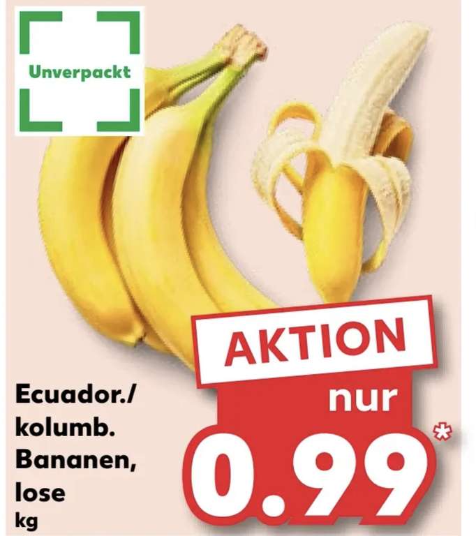 1 kg Lose Bananen bei Kaufland für 0,99